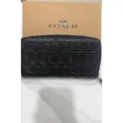 COACH 男生 長夾 經典滿版荖花LOGO 紅邊款/壓紋款 PVC (防刮皮革 拉鍊 男款 皮夾)
