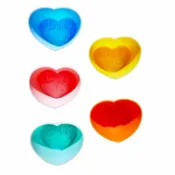asdfkitty可愛家精品店 asdfkitty*法國兔愛心造型耐熱矽膠模型5入/便當 隔菜盒/蛋糕.蒸蛋.漢堡肉.冰塊.巧克力模型-日本正版商品