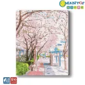 (店+)【Manto】台灣製DIY數字油畫-櫻見．首爾超取專用大小