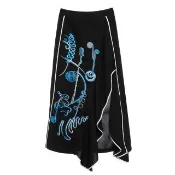 【iROO】不規則設話造型刺繡長裙