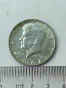 美國1967 年肯尼迪半圓銀幣 40%銀 好品～