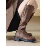 【GL SHOES】長靴 高筒靴 韓國長靴 秋冬季 過膝長靴巨好看~真皮不過膝長筒靴女秋冬加絨騎士靴顯瘦長靴粗跟高筒靴子