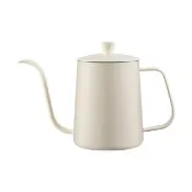 600ml 304不銹鋼帶蓋手沖咖啡壺(咖啡拉花壺 長嘴水壺 鵝嘴壺 細口壺 手沖咖啡 掛耳咖啡 禮物)