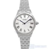 SEIKO 精工 SUR609P1手錶 藍寶石鏡面 羅馬時標 銀白面 鋼帶 石英錶 女錶【錶飾精品】
