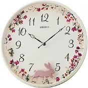 SEIKO精工 跳躍小兔掛鐘(QXC238W)-粉/33mm_SK045