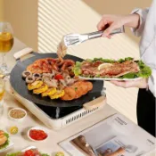 喜挖2店 戶外烤盤韓式麥飯石鐵板燒不粘煎盤燒烤盤家用可攜式卡式爐烤肉盤