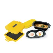 (店+)【kokomo】【超值組】熱壓煎烤器+多功能兩用雙層炊具｜微波專用｜多功能快速微波廚具｜SGS檢驗｜不沾塗層烤盤