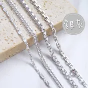 【Jia's】925純銀單鍊 項鍊 (F) 素鍊 中粗鍊 萬字鍊 肖邦鍊 16-22吋 S925/足銀990。正生純銀
