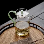 仿宋耐熱玻璃綠茶壺日式小號冷泡壺花茶壺自帶過濾網執壺公道杯