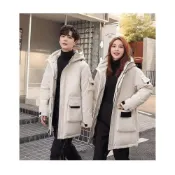 (店+) 鋪棉外套男女款秋冬天防風防水保暖外套大尺碼中長版防寒外套情侶休閒運動連帽禦寒厚麵包外套發熱雪衣登山外套男女生羽絨外套