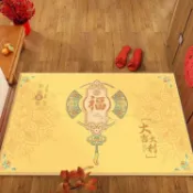 爆品🔥黃色地墊 門口地墊 房間地毯 浴室防滑墊 入戶門地墊 廚房地墊 金色新中式入戶門地墊大門進門門口除塵腳墊家用玄關