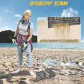 ✨台灣出貨✨不銹鋼趕海神器 沙灘耙子篩沙網 挖蛤蜊工具 海邊尋寶沙鏟 可拆卸過濾器 貝殼篩網 親子沙灘玩沙