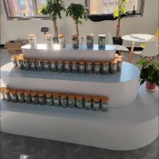 高品質🌟熱銷 中島櫃 倉儲貨架 展示貨架 雙面展示櫃 橢圓形展示臺中島臺展示臺鞋包飾品服裝店花店陳列櫃網紅簡約