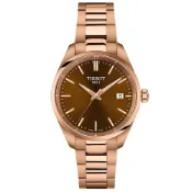 TISSOT 天梭 官方授權 T150.210.33.291.00 PR100 簡約時尚女錶 周年慶獻禮-咖啡x玫瑰金/34mm T1502103329100