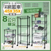 烤漆黑45x35cm網籃車系列-三至五層網籃車【秘書輪】【工業輪】【免運費/快速出貨】推車/網籃車【旺家居生活】