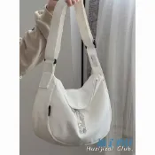 大促銷四 肩背包 斜背包 餃子包尼龍防水餃子包時尚潮包新款森系文藝帆布包大學生上課單肩斜挎袋