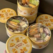 網紅爆款小熊鐵盒雪花酥零食牛軋餅乾送伴手禮情人節送女生聖誕節