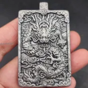 新品*熱銷*57克新疆阿勒泰隕鐵 鐵隕石 天玄鐵龍掛牌吊墜