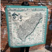 環島旅行布地圖 厚磅帆布 打孔金屬扣 可懸掛 裝飾 送禮 台灣旅行 木子創意 TR台灣鐵道