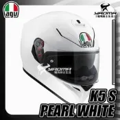 AGV安全帽 K5 S 素色 白 亮面 素色 內鏡 內墨鏡 複合材質 超輕量 雙D扣 全罩帽 K5S 耀瑪台中