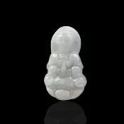 白翡翡翠寶瓶觀音菩薩項鍊 | 天然緬甸玉翡翠A貨 | 送禮