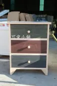 (台中 可愛小舖)歐美復古鄉村風木亮色磁磚桌三抽櫃子三格斗櫃電話櫃居家擺放房間設計新居裝潢店面擺飾學校辦公室