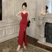2性感開叉魚尾擺禮服裙禦姐氣質連衣裙 洋裝 正韓 禮服 連身裙 包臀裙