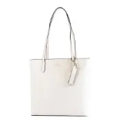 KATE SPADE Jana 十字紋防刮拉鍊肩背托特包-奶霜白