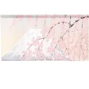 【cosmos】日本製 短門簾《富士山垂枝櫻花》(餐廳/客廳/臥室/布簾/風水簾)