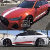 8291用戶喜愛收藏💠 奧迪AUDI RS6車貼拉花 側裙遮痕貼紙 RS6專用 A3 A4L A5 A6 S3 S5 