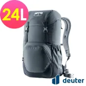 【ATUNAS 歐都納】【deuter 德國】WALKER休閒旅遊背包24L(3812921深灰黑/戶外健行包/書包/通勤背包/休閒後背包)
