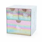 震撼日式精品百貨 【震撼精品百貨】Hello Kitty 凱蒂貓~日本三麗鷗SANRIO KITTY桌上型鐳射三抽收納盒(白生活款)*85018