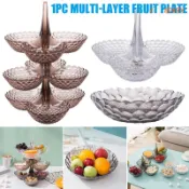 European-Style Fruit Tray Storage 3-Compartment Plastic Mult