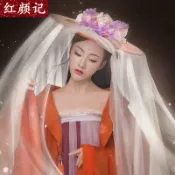 協貿國際日用品生活8館 春光時女古裝影樓攝影寫真主題唐裝漢服襦裙仙女唯美斗笠演出服裝
