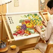 五穀豐登十字繡2026.客廳中式寓意吉祥手工自繡豐收圖刺繡套件