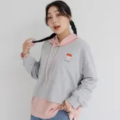 【PolyLulu】 草莓蛋糕圓領不收邊印花刺繡長袖上衣 中大尺碼上衣