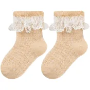 (店+)【JoyBaby】童襪 蕾絲捲邊點點襪 寶寶襪 透氣網眼襪子 韓版童襪