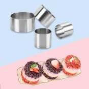 不鏽鋼圓形慕斯圈 四件套 無縫烘焙模具 蛋糕果凍定型模 餃子壓模 家用料理造型工具 台灣現發