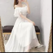 🍒台灣出貨 法式大裙擺洋裝 輕禮服 酒宴 波西米亞度假沙灘裙雪紡連衣裙女長款收腰顯瘦拍照仙女裙洋氣學生