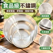 【食品級不鏽鋼】露營餐盤 韓式露營餐具 不鏽鋼餐盤 野餐盤 簡餐平盤 點心盤 圓盤 燒烤盤 碟子