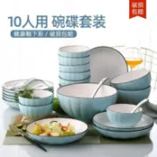 協貿國際日用品生活2館 可以吃的碗盤子高級感特別好看餐盤家用2021新款飯碗過年復古餐具