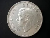 ☆豐臣館☆錢幣 1952年南非英屬時期喬治六世國王歐式古帆船發現開普敦銀幣~~(C0001-1)