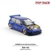 【六四分之一】POPRACE｜HONDA CIVIC EG6 PANDEM 開放式引擎｜三門喜美K6｜1/64合金模型車