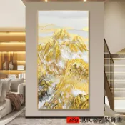 小胖達生活百貨 新中式裝飾畫 現代簡約 山水畫 背靠金山 輕奢 居家裝飾 客廳掛畫 餐廳裝飾 臥室 玄關 壁貼壁畫 無框畫