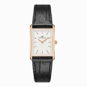 【DW Daniel Wellington】BOUND系列 黑色鱷魚紋皮革錶 DW00100693 22mm 現代鐘錶