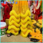 可開發票羊毛舞獅褲成人羊毛獅子褲錶演獅子頭演出舞獅醒獅褲子珠片醒獅褲 醒獅服裝 幼兒園 小學 初中 高中 舞獅錶演褲