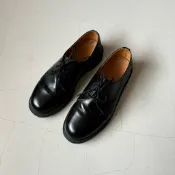 英國製造 Dr.Martens 3eye Derby 三孔 全黑皮革 鋼印 皮鞋 德比鞋 vintage 古著