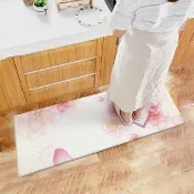 【半島良品】花開富貴/頂級防油防滑皮革地墊_45x120cm(減壓墊 舒壓墊 坐墊 踏墊 野餐墊)