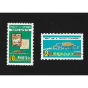 【無限】(338)(紀167)中國郵票發行百年紀念郵展紀念郵票2全(原膠品相黃)