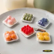 (店+)保鮮膜 水果 拜拜 水果盤6款 可拆 迷你仿真  草莓 芒果 葡萄 水蜜桃 奇異果 橘子 娃娃屋 微縮 食玩模型 微景觀